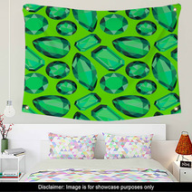 Green Emerald Seamless Pattern. EPS10. No Gradient, No Transpare Wall Art 63595645