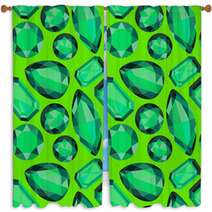 Green Emerald Seamless Pattern. EPS10. No Gradient, No Transpare Window Curtains 63595645