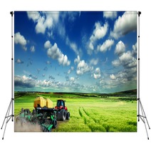 Green Field And Blue Sky Backdrops 86022492