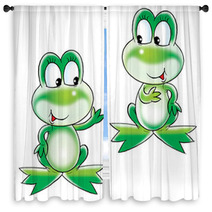 Green Frogs Window Curtains 2407623