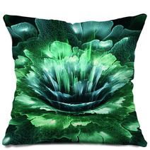 Green Futuristic Flower Pillows 55366873