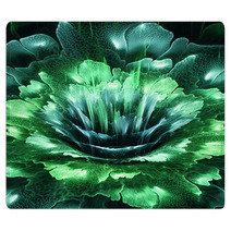 Green Futuristic Flower Rugs 55366873
