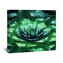 Green Futuristic Flower Wall Art 55366873