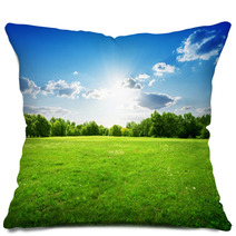 Green Grass And Trees Pillows 67056802