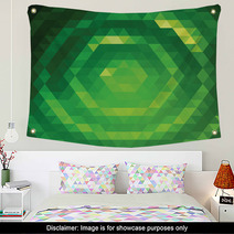 Green Grid Pattern Wall Art 58016804