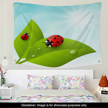 Green Leaves On Sunny Background Wall Art 64973355