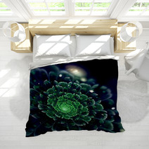 Green Light Fractal Flower, Digital Artwork Bedding 61256073