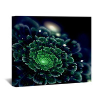 Green Light Fractal Flower, Digital Artwork Wall Art 61256073