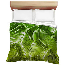 Green Liquid Metal Texture Bedding 17582569