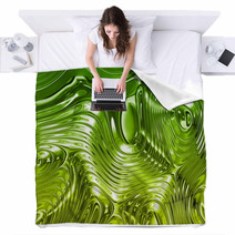 Green Liquid Metal Texture Blankets 17582569