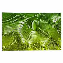 Green Liquid Metal Texture Rugs 17582569
