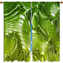 Green Liquid Metal Texture Window Curtains 17582569