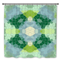 Green Mosaic Pattern Background Bath Decor 73015273