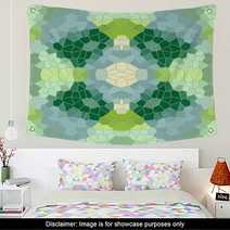 Green Mosaic Pattern Background Wall Art 73015273