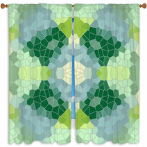 Green Mosaic Pattern Background Window Curtains 73015273