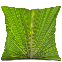 Green Palm Leaf Pillows 64322658