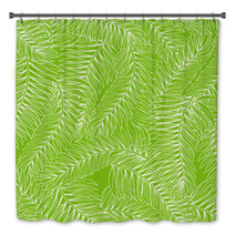 Green Palm Leaves Bath Decor 69279006