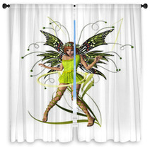 Green Pixie CA Ornament Window Curtains 36437146