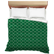 Green Quatrefoil Pattern Bedding 73167107