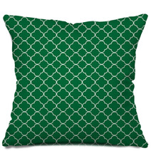 Green Quatrefoil Pattern Pillows 73167107
