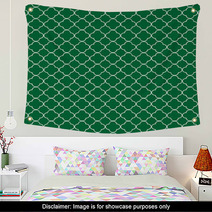 Green Quatrefoil Pattern Wall Art 73167107
