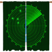 Green Radar Screen Window Curtains 72318581