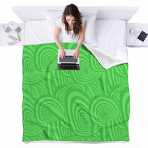 Green Seamless Oval Pattern Background Blankets 66090545