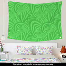 Green Seamless Oval Pattern Background Wall Art 66090545