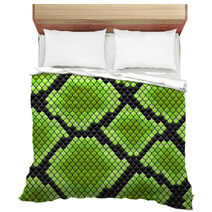 Green Seamless Pattern Of Reptile Skin Bedding 55112993