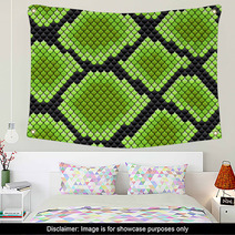 Green Seamless Pattern Of Reptile Skin Wall Art 55112993