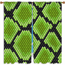 Green Seamless Pattern Of Reptile Skin Window Curtains 55112993