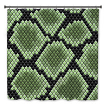 Green Seamless Snake Skin Pattern Bath Decor 54419555