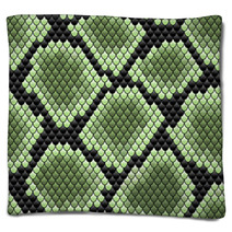 Green Seamless Snake Skin Pattern Blankets 54419555
