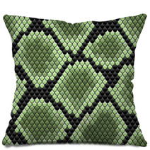 Green Seamless Snake Skin Pattern Pillows 54419555