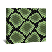Green Seamless Snake Skin Pattern Wall Art 54419555