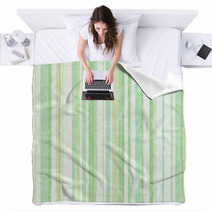 Green striped paper background Blankets 61743131