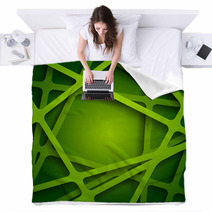 Green Web Texture Blankets 70537192
