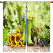 Greenery Outdoor Gardening Tools Window Curtains 67904656