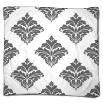 Grey Seamless Floral Pattern Blankets 63221095