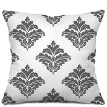 Grey Seamless Floral Pattern Pillows 63221095