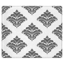 Grey Seamless Floral Pattern Rugs 63221095