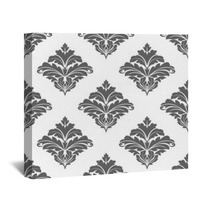 Grey Seamless Floral Pattern Wall Art 63221095