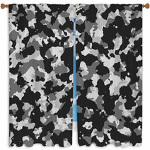 Grey Tone Camouflage Background Window Curtains 104180857