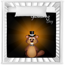 Groundhog Day Cute Ground Hog Cartoon Nursery Decor 73917166