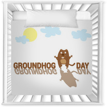 Groundhog Day. Funny Animal Hand Drawn In Cartoon Style Isolated On White Background. Vector Illustration Nursery Decor 100069757