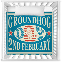 Groundhog Day Vintage Match Label Nursery Decor 100977304