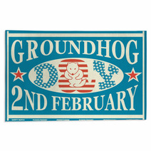 Groundhog Day Vintage Match Label Rugs 100977304