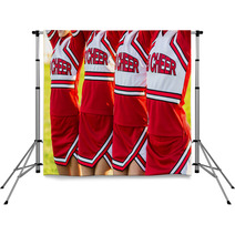 Group Of Cheerleaders In A Row Backdrops 57222348