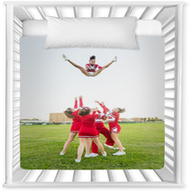 Group Of Cheerleaders Performing Stunts Nursery Decor 60003568