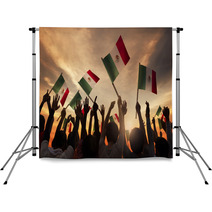 Group Of People Holding National Flags Of Mexico Backdrops 66689006